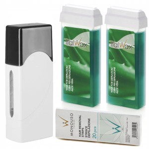 Depilacja zestaw 2x wosk ItalWax ALOE podgrzewacz paski