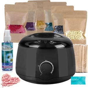 Zestaw do depilacji bezpaskowej 5 x wosk twardy ItalWax + podgrzewacz + kosmetyki