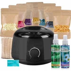 Zestaw do depilacji bezpaskowej 6 x wosk twardy ItalWax + podgrzewacz + kosmetyki