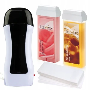 Zestaw do depilacji woskiem 2 x wosk w rolce ItalWax + podgrzewacz + 50 x paski