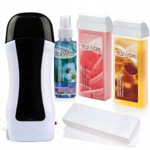 Zestaw do depilacji woskiem 2 x wosk w rolce ItalWax + podgrzewacz + 50 x paski + lotion
