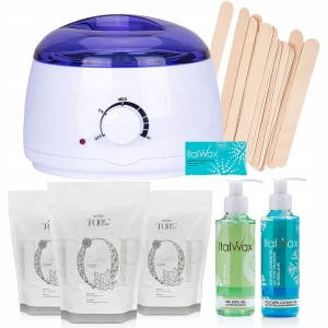 Zestaw do depilacji woskiem twardym Italwax Top Line Crystal 300g + podgrzewacz + 2 x żel + szpatułki + talk