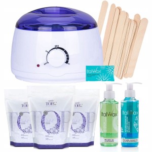 Zestaw do depilacji woskiem twardym Italwax Top Line Orchid 300g + podgrzewacz + 2 x żel + szpatułki + talk