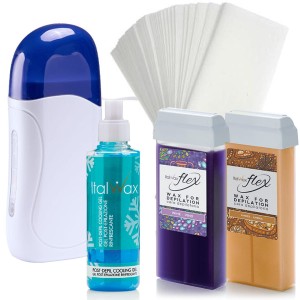 ItalWax Zestaw do deilacja - podgrzewacz + 2x wosk w rolce Flex 100ml + preparat + paski