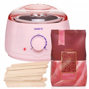 ItalWax Zestaw do depilacji - podgrzewacz + wosk w granulkach Rose 250ml + szpatułki