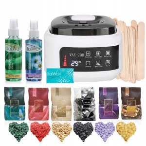 Zestaw do depilacji woskiem twardym 6 x Wosk 100g + podgrzewacz 120w + szpatułki