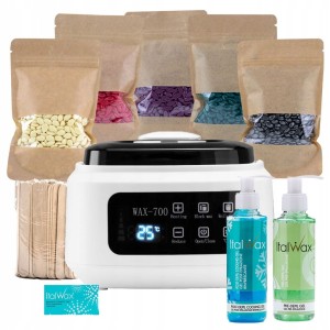 ItalWax Zestaw do depilacji - podgrzewacz 120W + 5x wosk twardy 100g + preparaty + szpatułki + talk