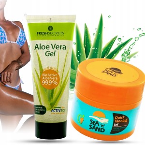 Zestaw do opalania z Grecji - Sea 'n' Sun Quick Tanning Gel + Fresh Secrets Aloe Vera Gel