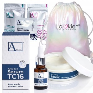 Arkada Zestaw: Serum kolagenowe TC16 11ml + maść regenerująca na popękaną skórę stóp 70g + 3 próbki + worek holo