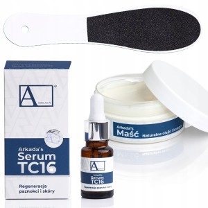 Arkada Zestaw: Serum kolagenowe TC16 11ml 1 sztuka + maść na popękaną skórę stóp 70g 1 sztuka + tarka do stóp dwustronna 100/180