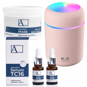 Arkada Zestaw: Serum kolagenowe TC16 11ml 2 sztuki + maść na popękaną skórę stóp 450g + dyfuzor nawilżacz powietrza