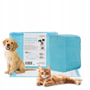 Podkłady higieniczne dla psa i kota AlleMed 60x60 cm 100 szt niebieskie