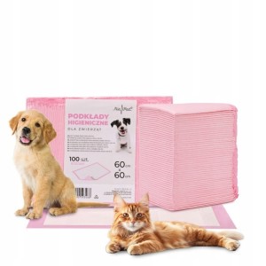 Podkłady higieniczne dla psa i kota AlleMed 60x60 cm 100 szt nieprzemakalne różowe