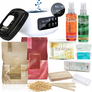 Zestaw ItalWax do depilacji podgrzewacz wosku PRO WAX 700 120W LCD wosk twardy puszka