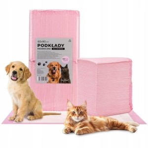 Podkłady higieniczne dla psa i kota AlleMed 60x90 cm 100 szt nieprzemakalne różowe