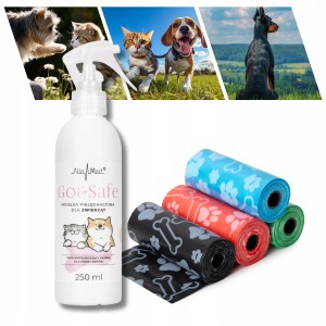 Spray na kleszcze dla psa i kota AlleMed 250 ml + woreczki 60 szt zestaw spacerowy