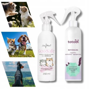 Zestaw mgiełek na kleszcze dla psa i kota Totobi 300 ml + AlleMed Go&Safe 250 ml