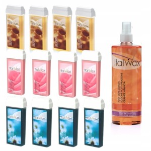 12x wosk ItalWax w rolce ItalWax rose aloe azulen olejek Depilacja nogi ręce plecy