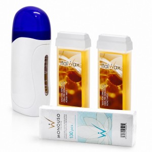 Depilacja zestaw 2x wosk ItalWax Honey Flex podgrzewacz paski