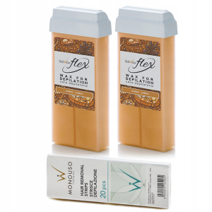 2+1 Zestaw ItalWax do depilacji 2x wosk w rolce Amber Flex + paski
