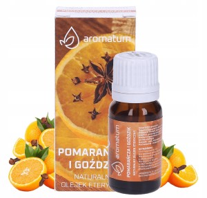 Aromatum Pomarańcza i goździk Naturalny olejek eteryczny przeciwutleniający, energetyzujący i relaksujący 12ml