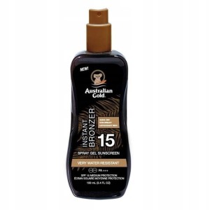Australian Gold Bronzer spray do skóry wodoodporny żel do opalania Instant Bronzer SPF 15+ 100ml