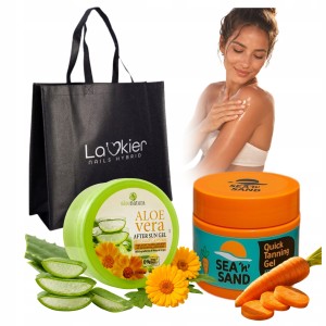 Zestaw Opalający Sea n Sand Przyspieszacz 170ml + Żel Po Opalaniu Aloes Nagietek 200ml + Torba